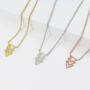 Dainty Rose Gold Silver Gold Geometric Necklace